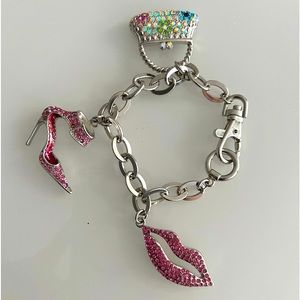 Rhinestone Large Charm Bracelet